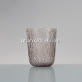 Jarro de vidro sólido com copo de vidro de tampa de folhas